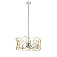 Люстра подвесная Вита (Vita) VL4234P06 Vele Luce золотая на 6 ламп, основание хром в стиле классический Люстра подвесная Вита (Vita) VL4234P06 Vele Luce золотая на 6 ламп, основание хром в стиле классический
